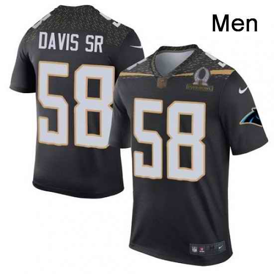 Mens Nike Carolina Panthers 58 Thomas Davis Elite Black Team Irvin 2016 Pro Bowl NFL Jersey